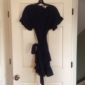 MICHAEL MICHAEL KORS Navy Ruffle Dress